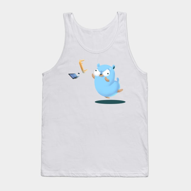 Golang Gopher Go Rage Tank Top by clgtart